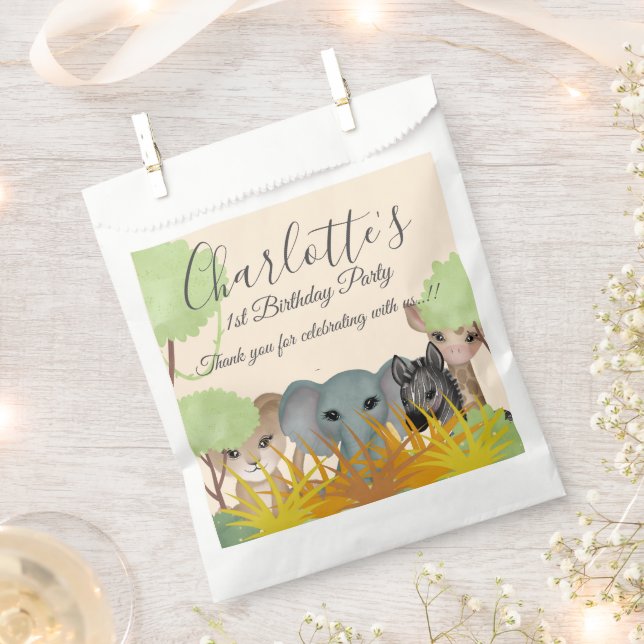 Cuddles 1st Birthday Party Favour Bags (Clipped)
