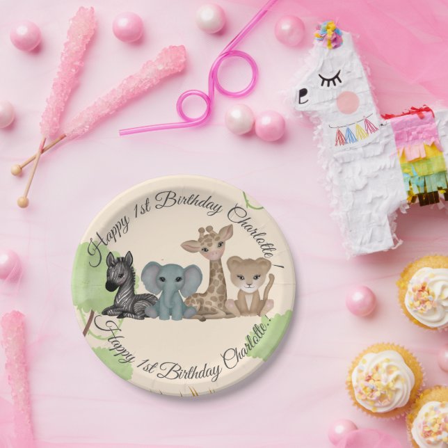 Cuddles 1st Birthday Party Paper Plate (Party)