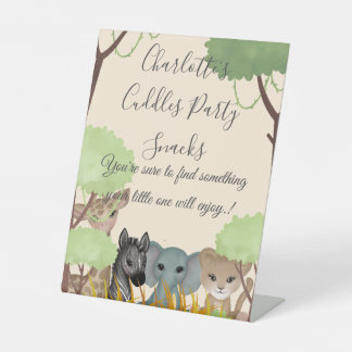 Cuddles 1st Birthday Party Snacks Sign