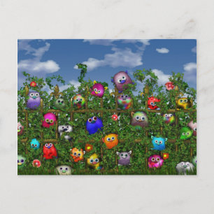 Cuddles by the fence postcard