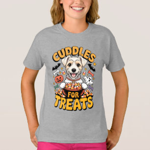 Cuddles For Treats Cute Puppy Halloween Candy Corn T-Shirt