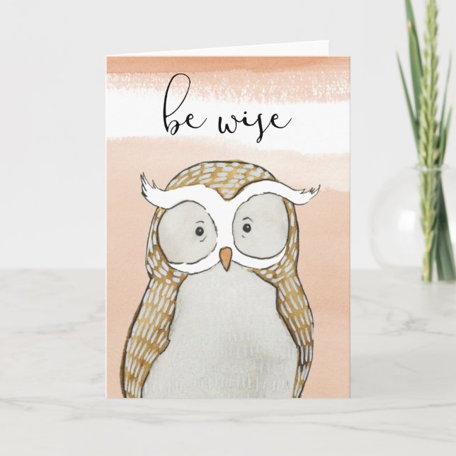 Cuddlies Owl | Be Wise Card (Front)