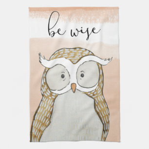 Cuddlies Owl Be Wise Tea Towel