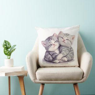 Cuddling British Shorthair Kittens Cushion