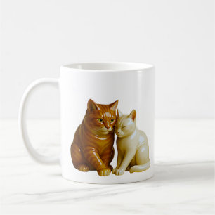 Cuddling Cat Couple Coffee Mug