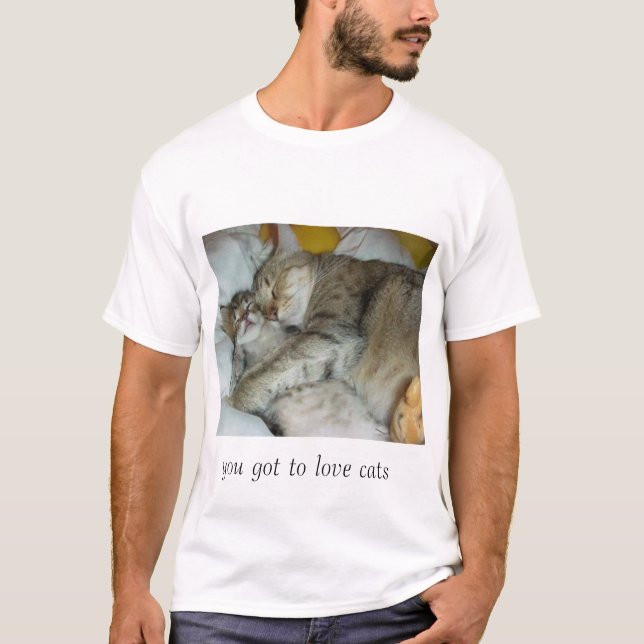 cuddling cats T-Shirt (Front)