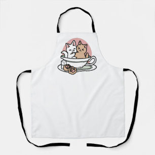 Cuddling Kitties in a Cup - Adorable Tea Time Apron