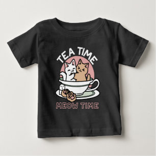 Cuddling Kitties in a Cup - Adorable Tea Time Baby T-Shirt