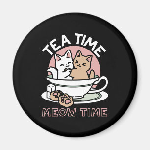 Cuddling Kitties in a Cup - Adorable Tea Time Magnet