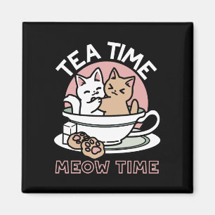 Cuddling Kitties in a Cup - Adorable Tea Time Magnet