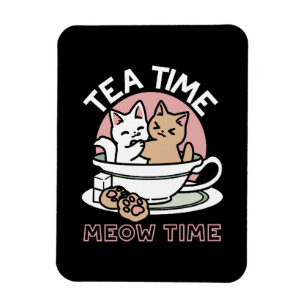 Cuddling Kitties in a Cup - Adorable Tea Time Magnet