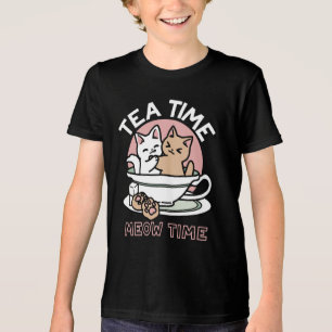 Cuddling Kitties in a Cup - Adorable Tea Time Tri-Blend Shirt