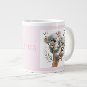 Cuddling Koala Bears In Tree, BFF, Personalised Large Coffee Mug