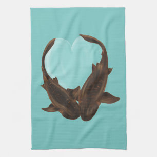 Cuddling Nurse Sharks Tea Towel