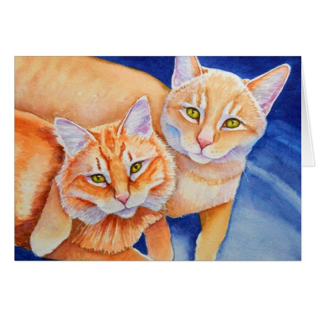 Cuddling Orange Tabby Cats (Front Horizontal)