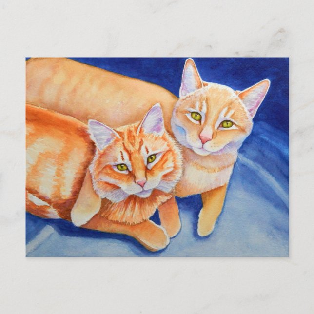 Cuddling Orange Tabby Cats Postcard (Front)