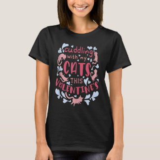 Cuddling With My Cats This Valentines Cat  Day Tan T-Shirt