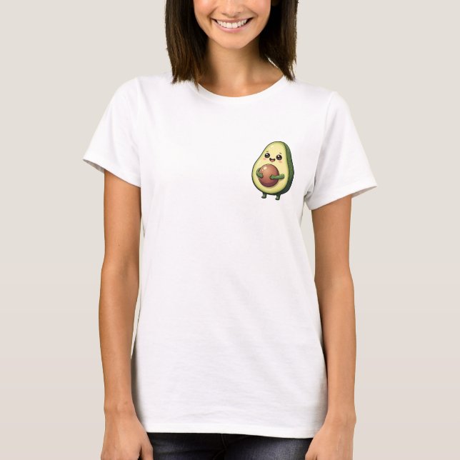 Cuddly Avocado Buddy with Big Pit T-Shirt (Front)