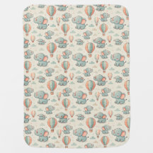 cuddly baby ceiling with elephants and balloons