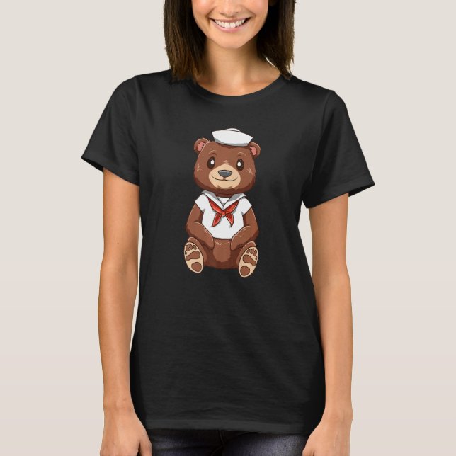 Cuddly Bear with Sailor Costume T-Shirt (Front)