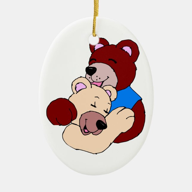 Cuddly Bears Ceramic Tree Decoration (Front)