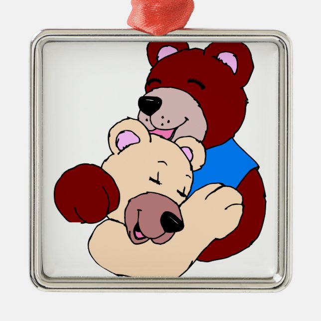 Cuddly Bears Metal Tree Decoration (Front)