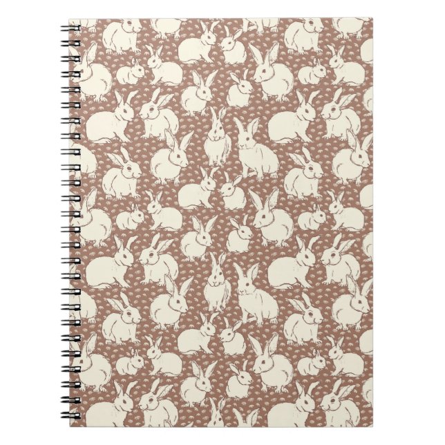 Cuddly Bunny Rabbits Bonanza - Mocha Mousse.  Notebook (Front)