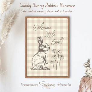Cuddly Bunny Rabbits Bonanza - new baby girl. Poster