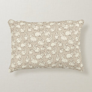 Cuddly Bunny Rabbits Bonanza - pattern. Decorative Cushion