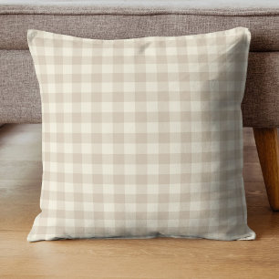 Cuddly Bunny Rabbits Gingham - neutral pattern. Cushion