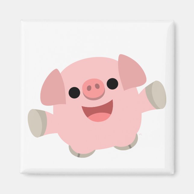 Cuddly Cartoon Pig magnet (Front)