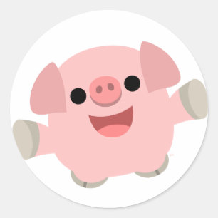Cuddly Cartoon Pig Sticker