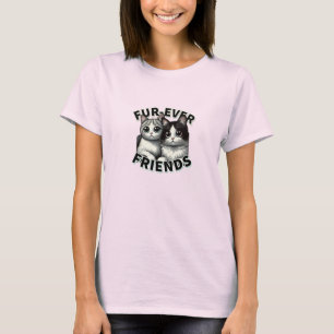 Cuddly Companions - Cute Cat Friendship Series T-Shirt