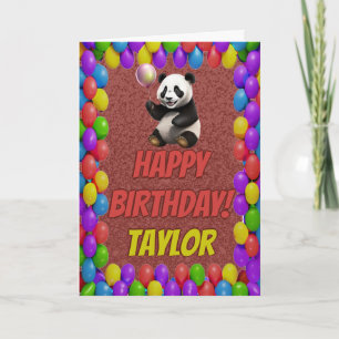 Cuddly Cute Panda Bear Greeting Happy Birthday Card