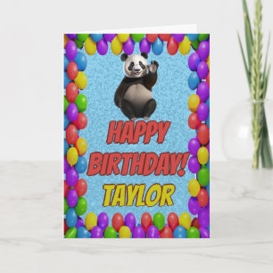 Cuddly Cute Panda Bear Greeting Happy Birthday Card