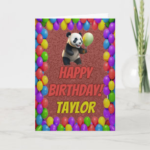 Cuddly Cute Panda Bear Greeting Happy Birthday Card