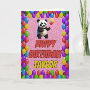 Cuddly Cute Panda Bear Greeting Happy Birthday Card