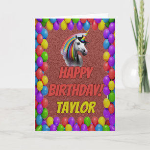 Cuddly Cute Unicorn Greeting Happy Birthday Card