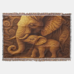 Cuddly Elephants Throw Blanket