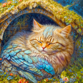 Cuddly Kitten Bird Sleeping in Bird House Jigsaw Puzzle