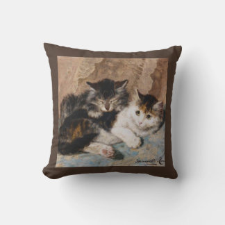 Cuddly Kittens Best of Friends Vintage Art Pillow