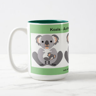 Cuddly  KOALA  - Australian Wildlife- Nature Two-Tone Coffee Mug