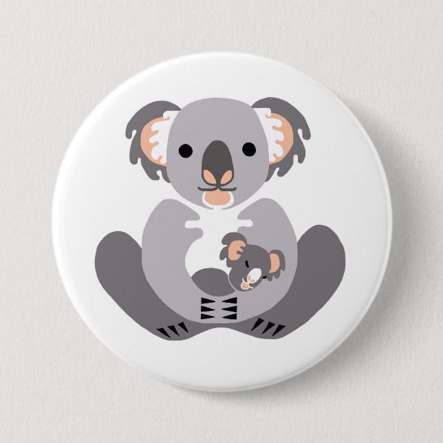 Cuddly Koala- Marsupial - Aussie wildlife - 7.5 Cm Round Badge (Front)
