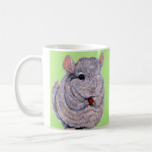 Cuddly Nibbling Chinchilla Painting Coffee Mug