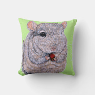 Cuddly Nibbling Chinchilla Painting Cushion