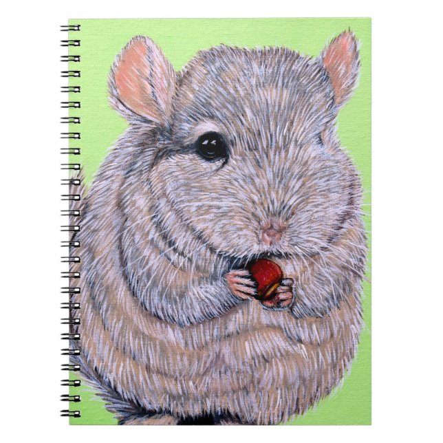 Cuddly Nibbling Chinchilla Painting Notebook (Front)