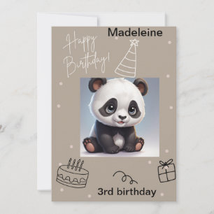 Cuddly panda, Birthday Card Writable