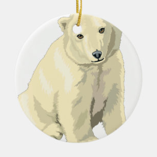 Cuddly  Polar Bear Ceramic Tree Decoration
