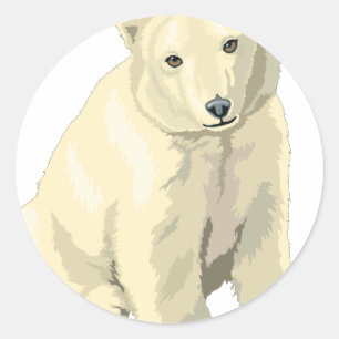 Cuddly  Polar Bear Classic Round Sticker