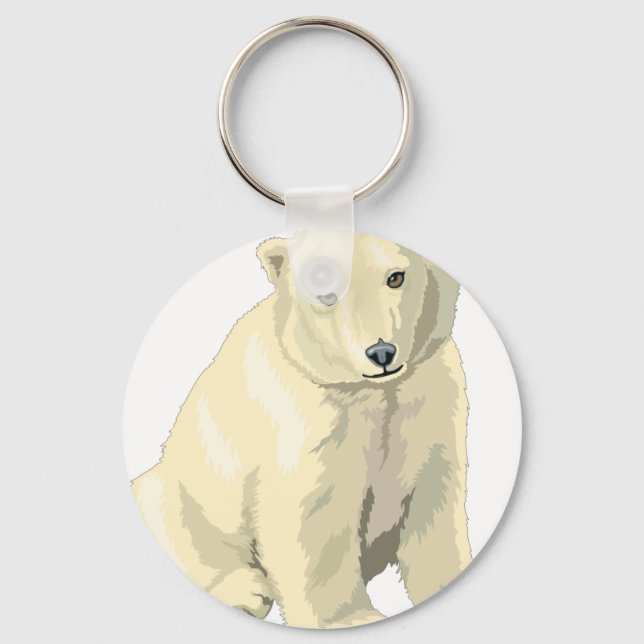 Cuddly  Polar Bear Key Ring (Front)